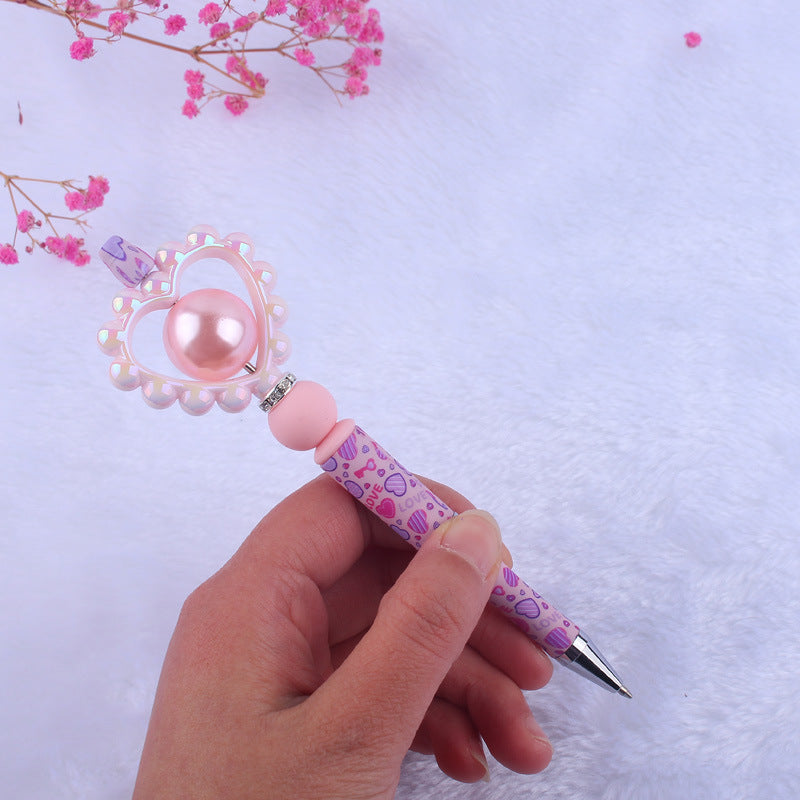 Wholesale Beaded Pens Valentine's Day Love Silicone Handmade Beaded Pen